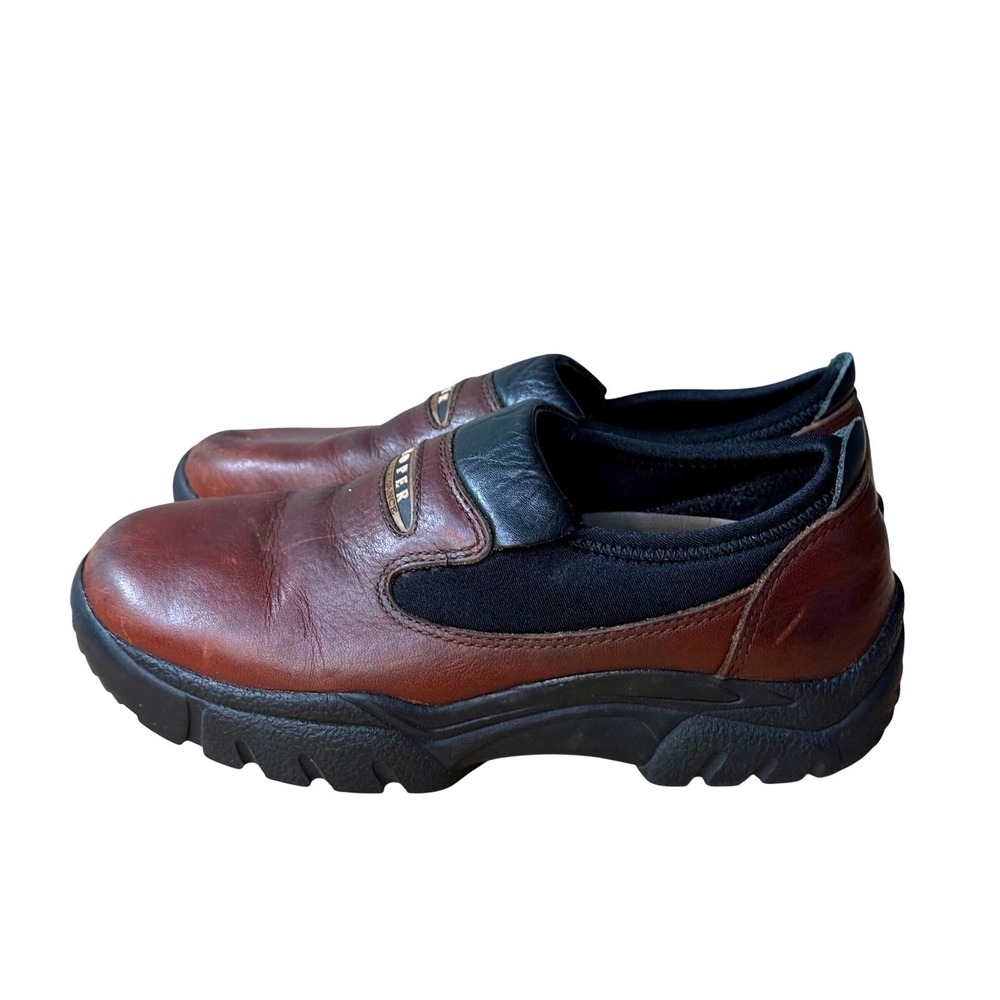 Roper Performance Brown Leather Slip‎ On Casual Comfort Loafers Shoes